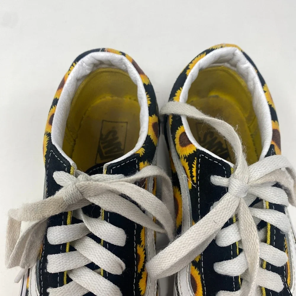 Vans Off the Wall Sunflowers Lace up Low‎ Top Shoes US Junior Girls Size 4